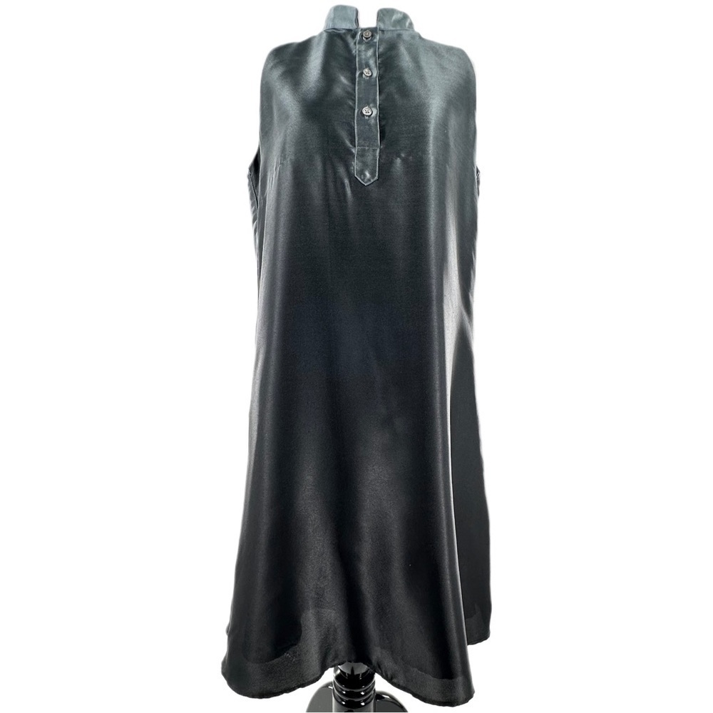 Eileen Fisher dress size SP greenish gray 100% silk button down resortwear - Picture 14 of 14